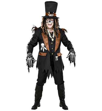 Widmann Voodoo Priest Costume Top with Vest, Hat, Witch Doctor, Theme Party, Halloween, Carnival