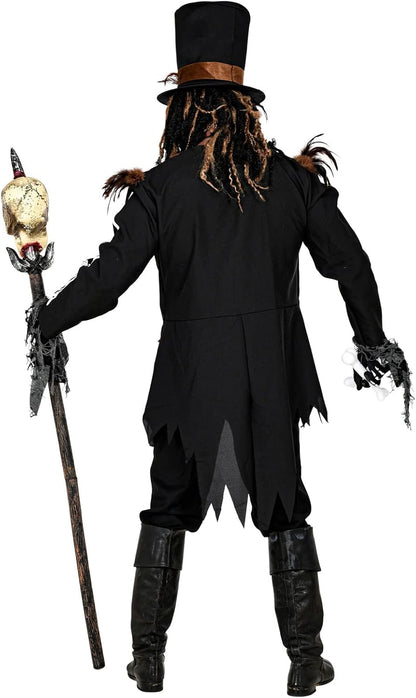 Widmann Voodoo Priest Costume Top with Vest, Hat, Witch Doctor, Theme Party, Halloween, Carnival