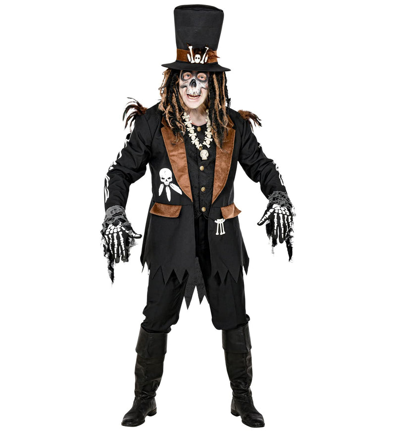 Widmann Voodoo Priest Costume Top with Vest, Hat, Witch Doctor, Theme Party, Halloween, Carnival XL