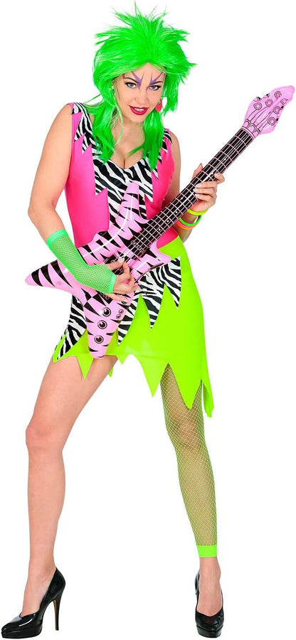 "THE 80s FASHION" (dress, fingerless fishnet gloves) - (XS)