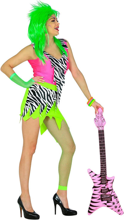 "THE 80s FASHION" (dress, fingerless fishnet gloves) - (XS)