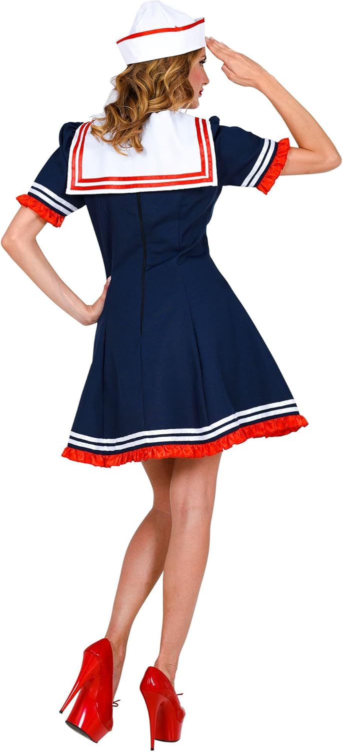 Widmann - Sailor costume, dress, mesh underskirt, hat, navy, uniform, theme party, carnival