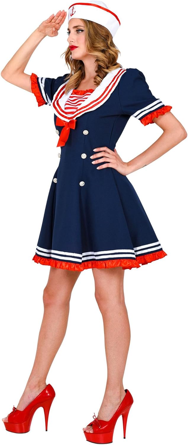 Widmann - Sailor costume, dress, mesh underskirt, hat, navy, uniform, theme party, carnival