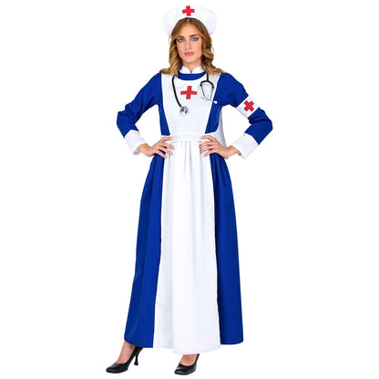 Widmann - Kostüm Retro Krankenschwester, Kleid, Haube, Armbinde, traditionell, Ärztin, Motto-Party, Karneval