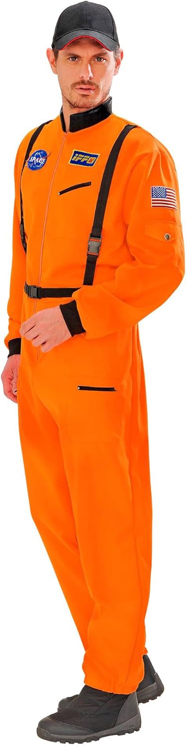 Widmann 11043 – Astronaut Costume Spaceman Space Suit White M Orange