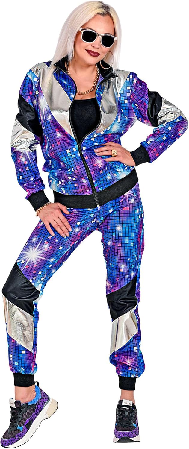 WIDMANN - Adult 80s Disco Shell Suit Fancy Dress Costume Retro Outfit