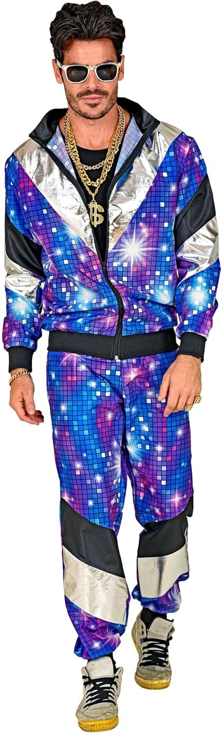 WIDMANN - Adult 80s Disco Shell Suit Fancy Dress Costume Retro Outfit
