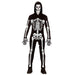 Widmann - Skeleton Costume Jumpsuit with Hood White Glow Under UV Light Halloween Fancy Dress