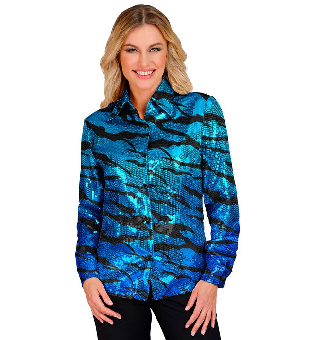 Widmann Party Fashion Shirt (Black Sequin Shirt) (XXL) Black