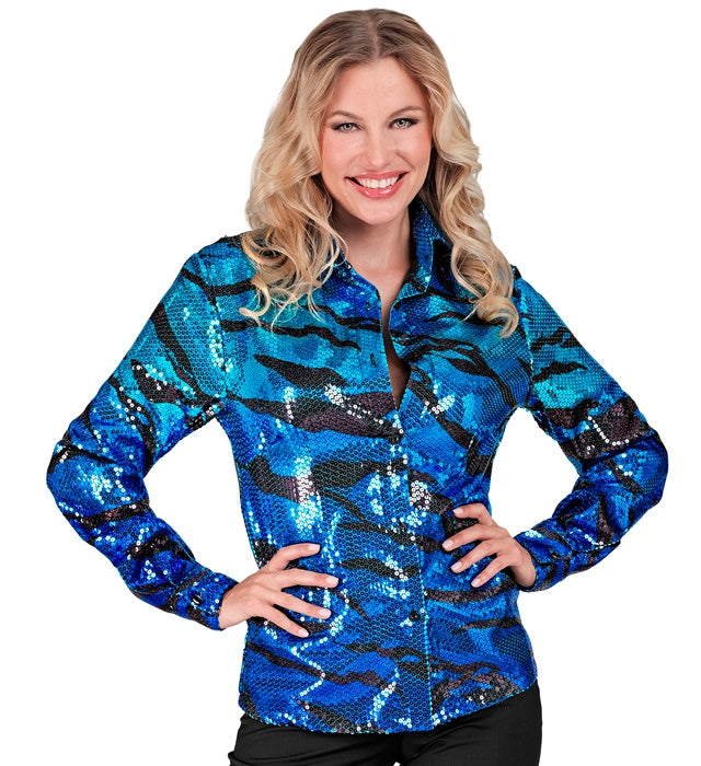 Widmann Party Fashion Shirt (Black Sequin Shirt) (XXL) Black
