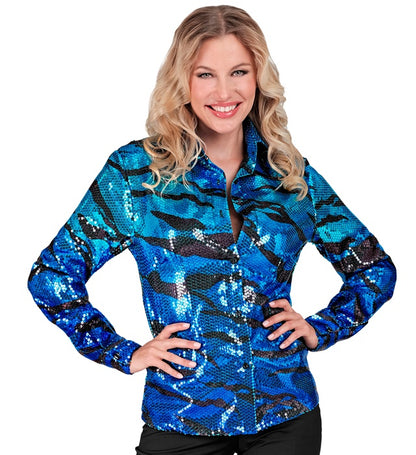 Widmann Party Fashion Shirt (Black Sequin Shirt) (XXL) Black