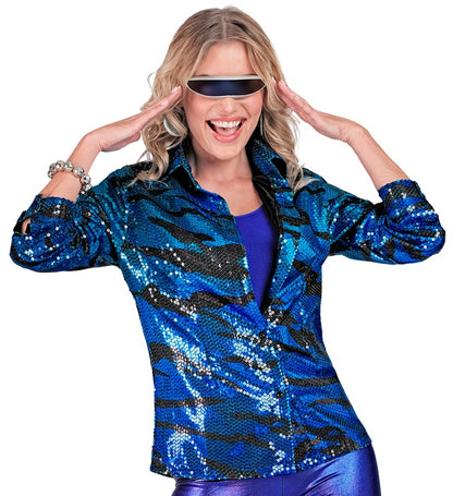 Widmann Party Fashion Shirt (Black Sequin Shirt) (XXL) Black
