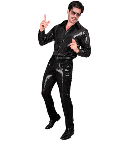 Widmann Party Fashion Pants (Black Sequin Pants) (S) Black