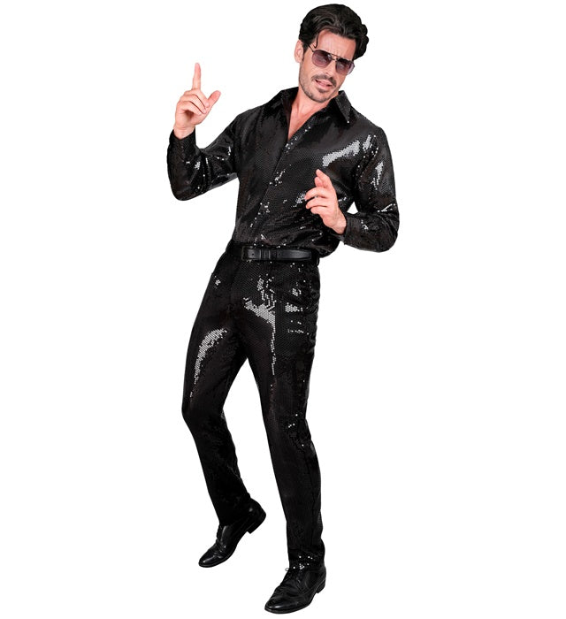 Widmann Party Fashion Pants (Black Sequin Pants) (M) Black