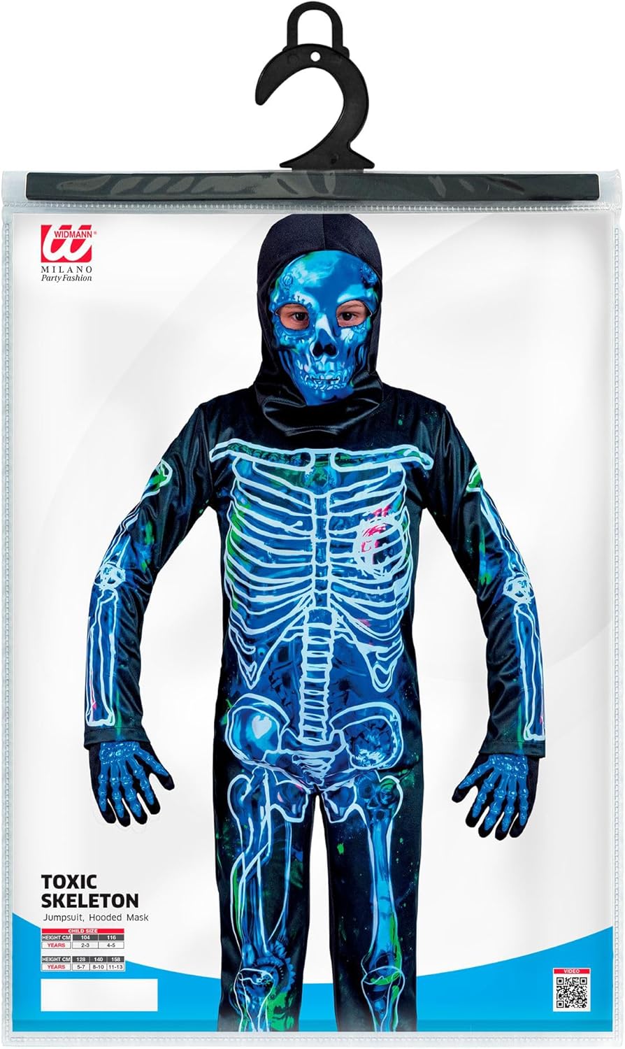 Widmann 12287 Children's Costume Infested Skeleton, Multicoloured, 140 (EU)