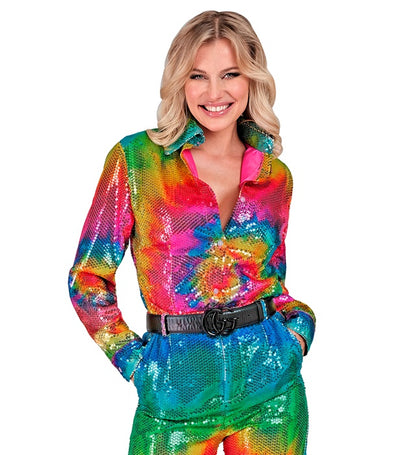 Widmann Party Fashion Shirt (Gold Sequin Shirt) (XXL) Gold