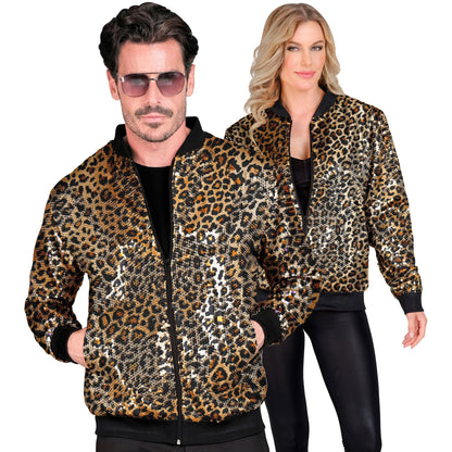 Widmann W MILANO Party Fashion Unisex Party Fashion Bomber Jacket with Sequins Party Fashion Bomber Jacket (Pack of 1) L-XL Brown