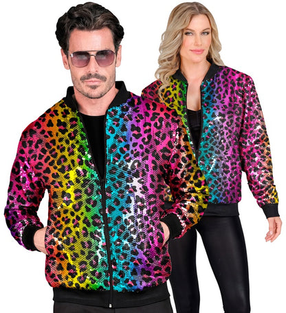 Widmann Party Fashion Bomber (Pink Animalier Sequin Bomber) (XXL) Pink
