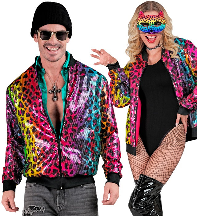 Widmann Party Fashion Bomber (Pink Animalier Sequin Bomber) (XXL) Pink