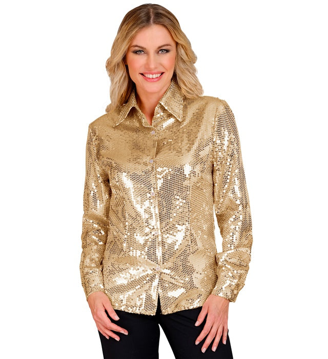 Widmann Party Fashion Shirt (Gold Sequin Shirt) (L/XL) Gold