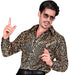 Widmann Party Fashion Shirt (Animalier Leopard Sequin Shirt) (L/XL) Gold