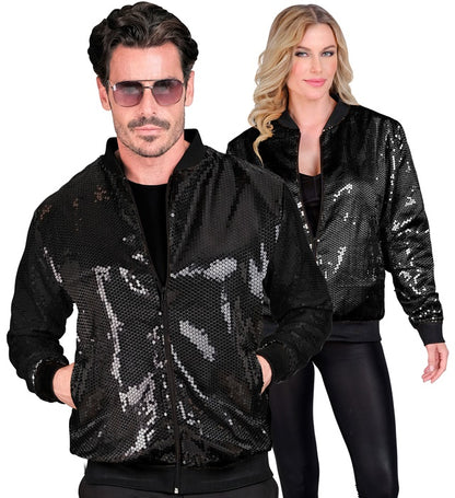Widmann Party Fashion Bomber (Black Sequin Bomber) (L/XL) Black