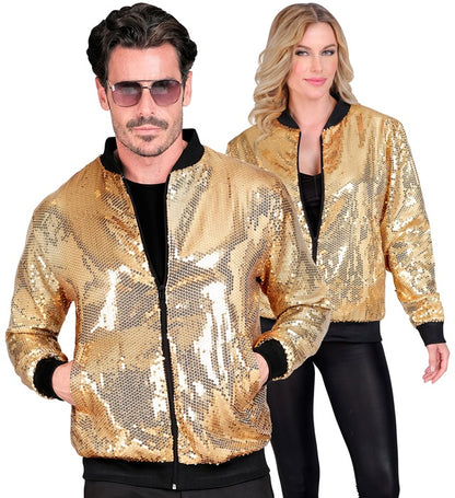 Widmann Party Fashion Bomber (Gold Sequin Bomber) (S/M) Gold
