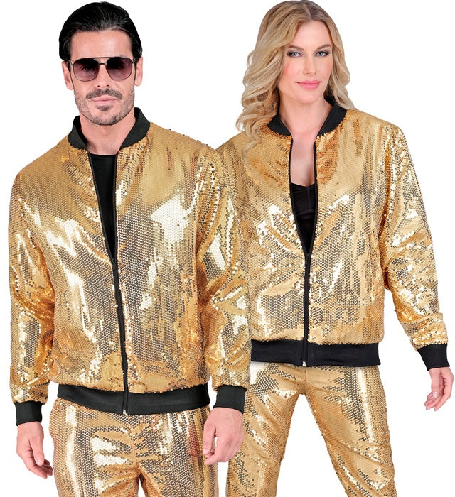 Widmann Party Fashion Bomber (Gold Sequin Bomber) (S/M) Gold