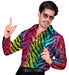 Widmann Party Fashion Shirt (Rainbow Animalier Tiger Sequin Shirt) (S/M) Rainbow