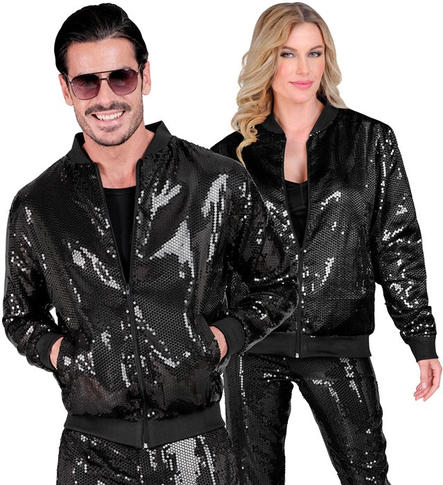 Widmann Party Fashion Bomber (Silver Sequin Bomber) (XXL) Silver