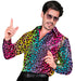Widmann Party Fashion Shirt (Rainbow Animalier Leopard Sequin Shirt) (L/XL) Rainbow