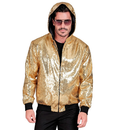 Widmann Party Fashion Hooded Bomber (Gold Sequin Hooded Bomber) (L/XL) Gold