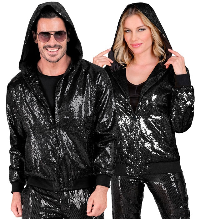 Widmann Party Fashion Hooded Bomber (Silver Sequin Hooded Bomber) (XXL) Silver