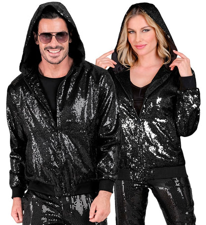 Widmann Party Fashion Hooded Bomber (Silver Sequin Hooded Bomber) (XXL) Silver