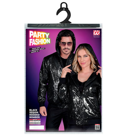 Widmann Party Fashion Hooded Bomber (Silver Sequin Hooded Bomber) (XXL) Silver