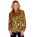 Widmann Party Fashion Shirt (Animalier Tiger Sequin Shirt) (S/M) Orange
