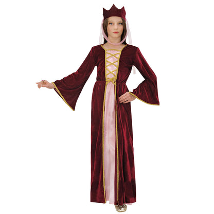 Children's Medieval Queen Costume Medium 8-10 yrs (140cm) for Middle Ages Fancy Dress
