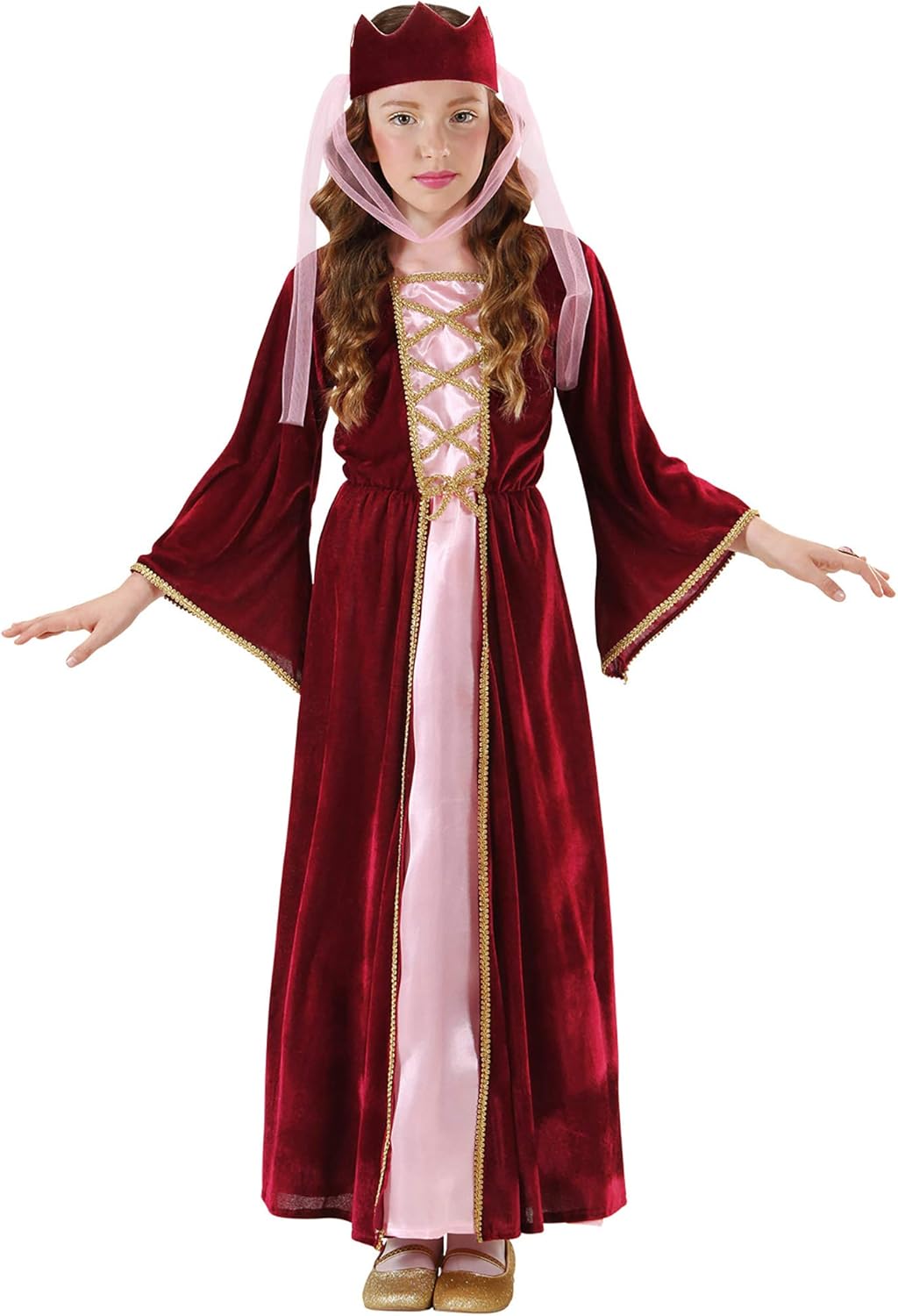 Children's Medieval Queen Costume Medium 8-10 yrs (140cm) for Middle Ages Fancy Dress
