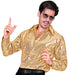Widmann Party Fashion Shirt (Blue Waves Sequin Shirt) (XXL) Turquoise / Light Blue