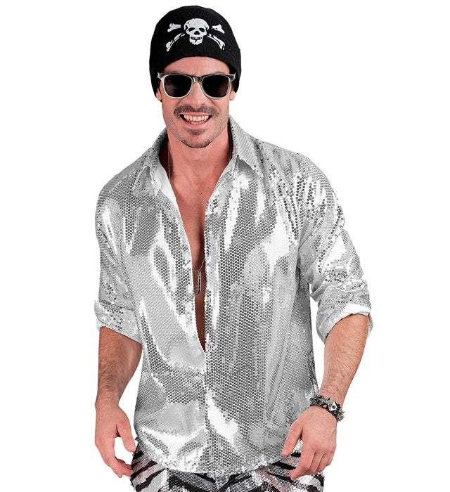 Widmann Party Fashion Shirt (Rainbow Sequin Shirt) (XXL) Rainbow
