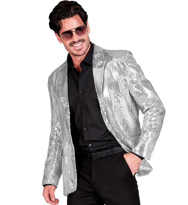 Widmann Party Fashion Jacket (Silver Sequin Jacket) (S) Silver