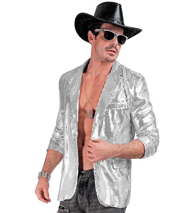 Widmann Party Fashion Jacket (Silver Sequin Jacket) (S) Silver