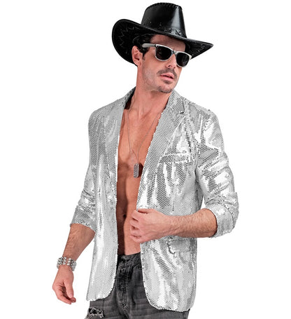 Widmann Party Fashion Jacket (Silver Sequin Jacket) (S) Silver