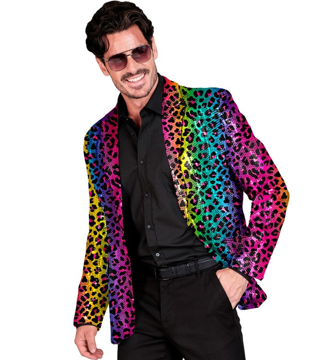 Widmann Party Fashion Jacket (Pink Animalier Sequin Jacket) (XXL) Pink