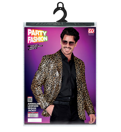Widmann Party Fashion Jacket (Rainbow Animalier Leopard Sequin Jacket) (XXL) Rainbow