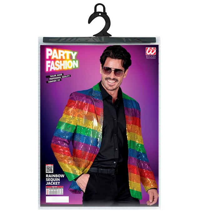 Widmann Party Fashion Jacket (Rainbow Sequin Jacket) (XL) Rainbow