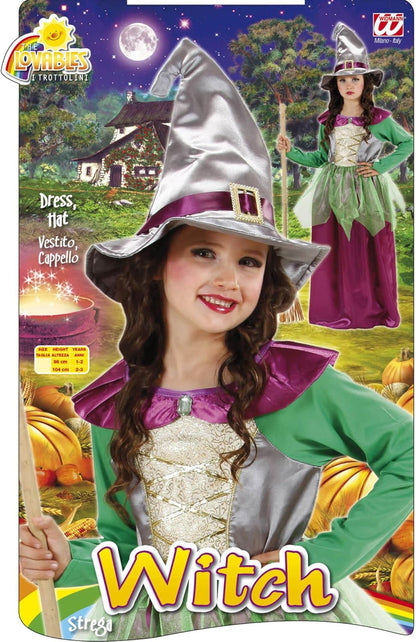 Widmann Girl's Children's witch costume 140 Multicoloured