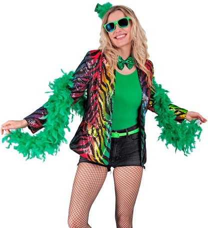 Widmann Party Fashion Jacket (Animalier Leopard Sequin Jacket) (XXL) Gold