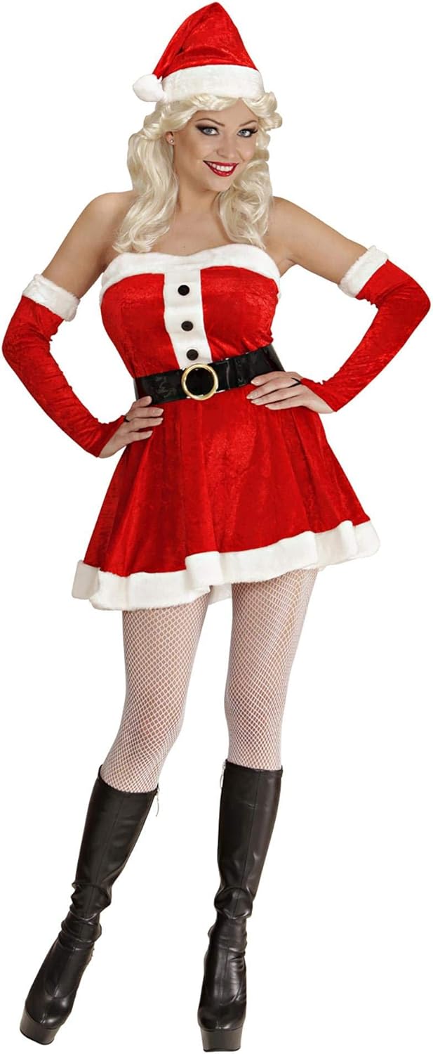 Ladies Plush Miss Santa Costume Extra Large UK 18-20 for Christmas Panto Nativity Fancy Dress XL