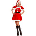 Widmann - Miss Santa Claus costume, made of velvet and plush, dress, belt and cape with hood, Santa Claus, Christmas, carnival, theme party